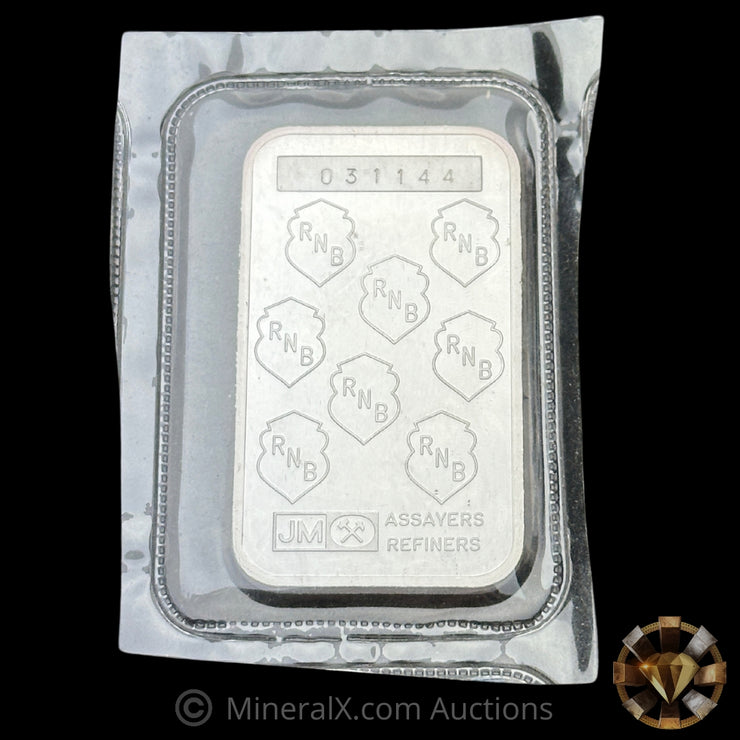 1oz JM Johnson Matthey Republic National Bank RNB Vintage Silver Bar