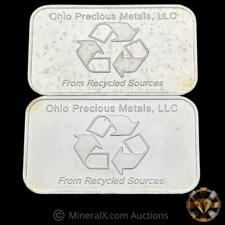 x2 1oz OPM Silver Bars