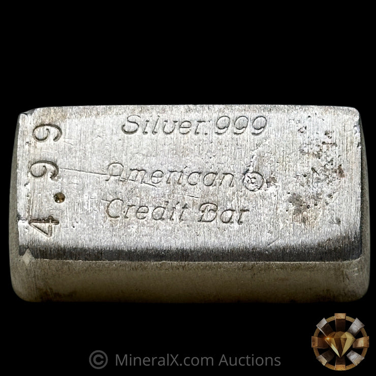 4.99oz American Credit Bar Vintage Silver Bar