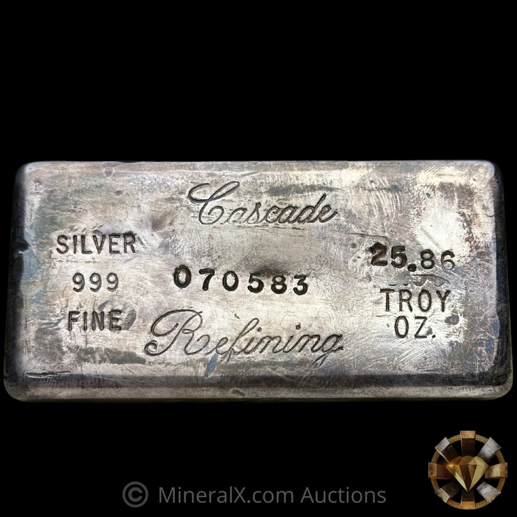 25.86oz Cascade Refining Vintage Silver Bar