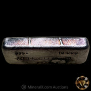 10oz Engelhard Floating Decimal Bull Logo Vintage Silver Bar With Unique Striated Sides