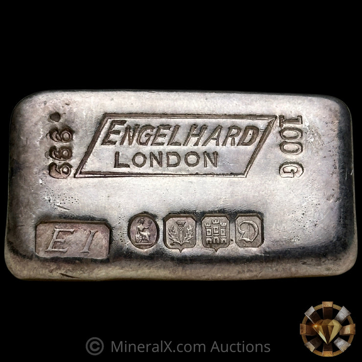 100g Engelhard London Vintage Silver Bar