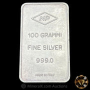 100g MP Metalli Preziosi Milano Johnson Matthey JM London Vintage Silver Bar