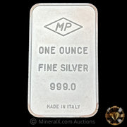 1oz MP Metalli Preziosi Milano Johnson Matthey JM London Vintage Silver Bar