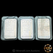 x3 1oz JM Johnson Matthey Sequential Serial Vintage Silver Bars