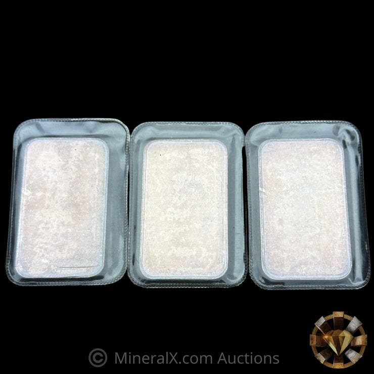 x3 1oz JM Johnson Matthey Sequential Serial Vintage Silver Bars