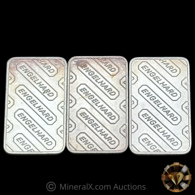 x3 5g Engelhard Vintage Fractional Silver Bars