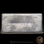 2.01Kg (2 Kilo) Johnson Matthey Ltd JM Australia Vintage Silver Bar