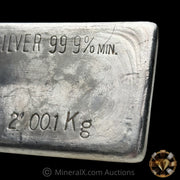 2.01Kg (2 Kilo) Johnson Matthey Ltd JM Australia Vintage Silver Bar