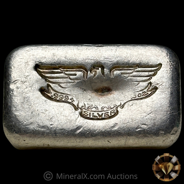 3oz W H Foster Vintage Silver Bar With JCI Jonathons Coins Inc Counterstamp, Star & Triangle Counterstamps