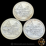 x3 1oz Swiss Of America Vintage Silver Coins