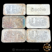 x6 1oz Misc Vintage Silver Bar Lot