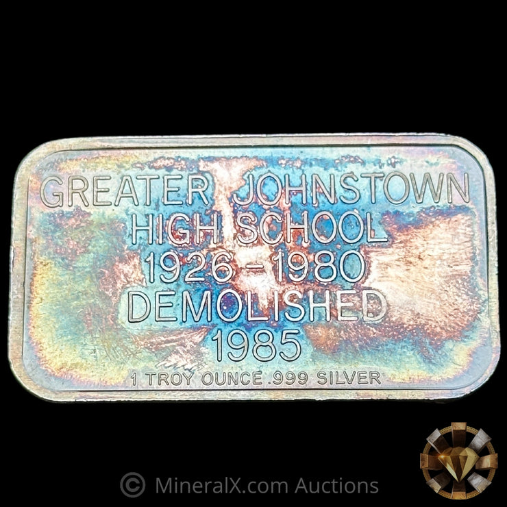 1oz 1985 Greater Johnstown High School Demolished Enameled Vintage Silver Bar