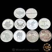 x10 1oz Misc Vintage Silver Coin Lot