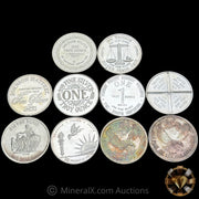 x10 1oz Misc Vintage Silver Coin Lot