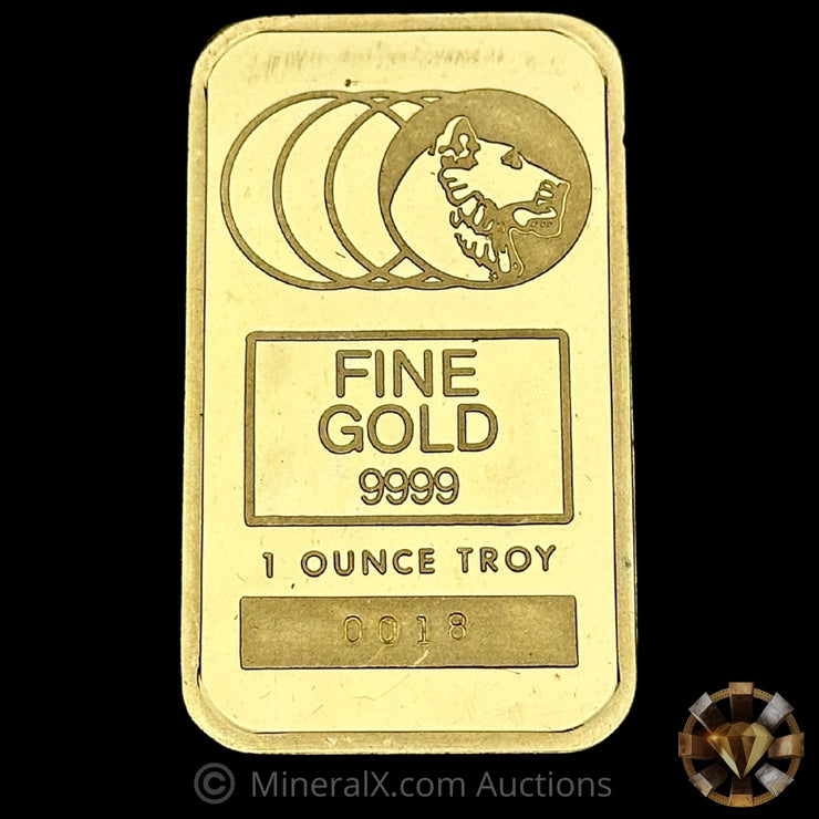 1oz Johnson Matthey JM Rare Lion Hallmark Vintage Gold Bar with Extremely Low Serial 0018