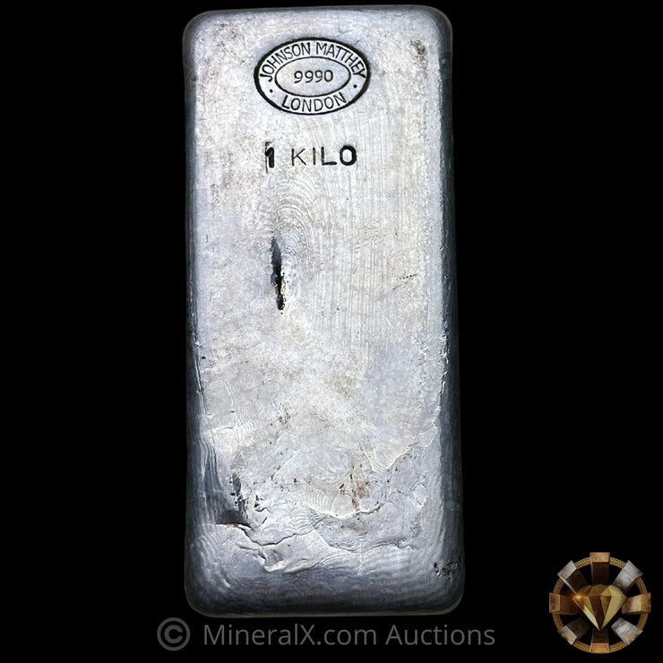 Kilo Johnson Matthey JM London Rare 9990 Small Hallmark Variety Vintage Silver Bar