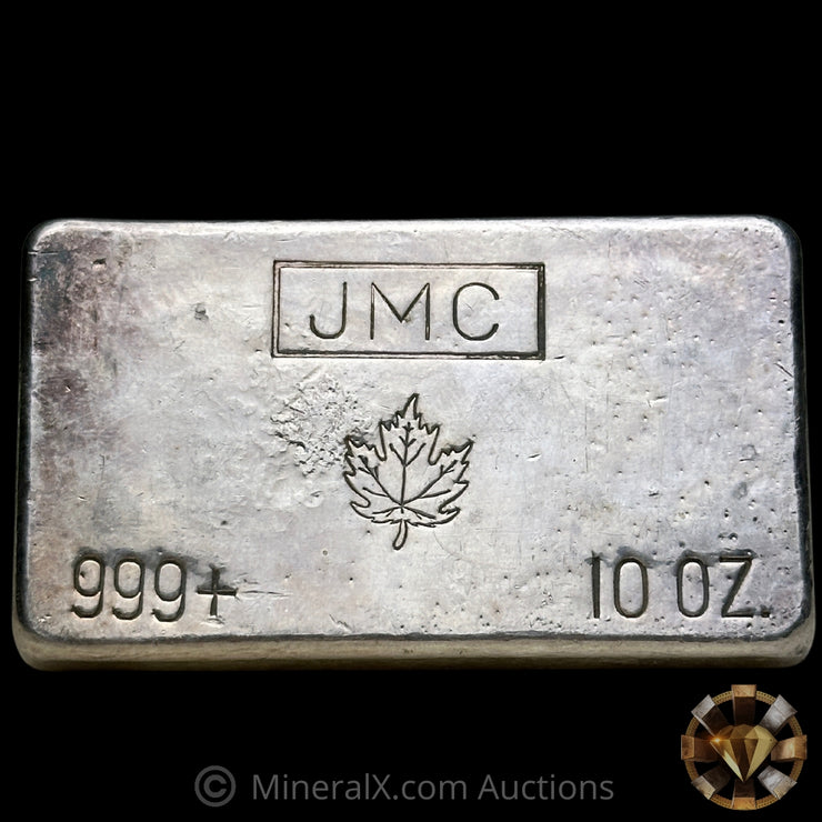 10oz JMC Johnson Matthey With Maple Leaf Vintage Silver Bar