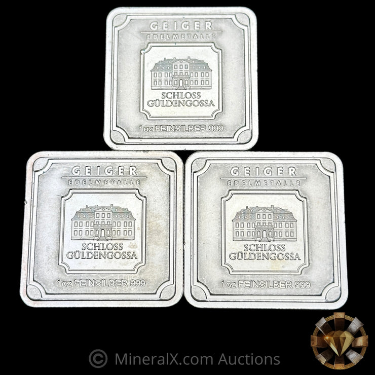 x3 1oz Geiger Edelmetalle Feinsilber Silver Bars