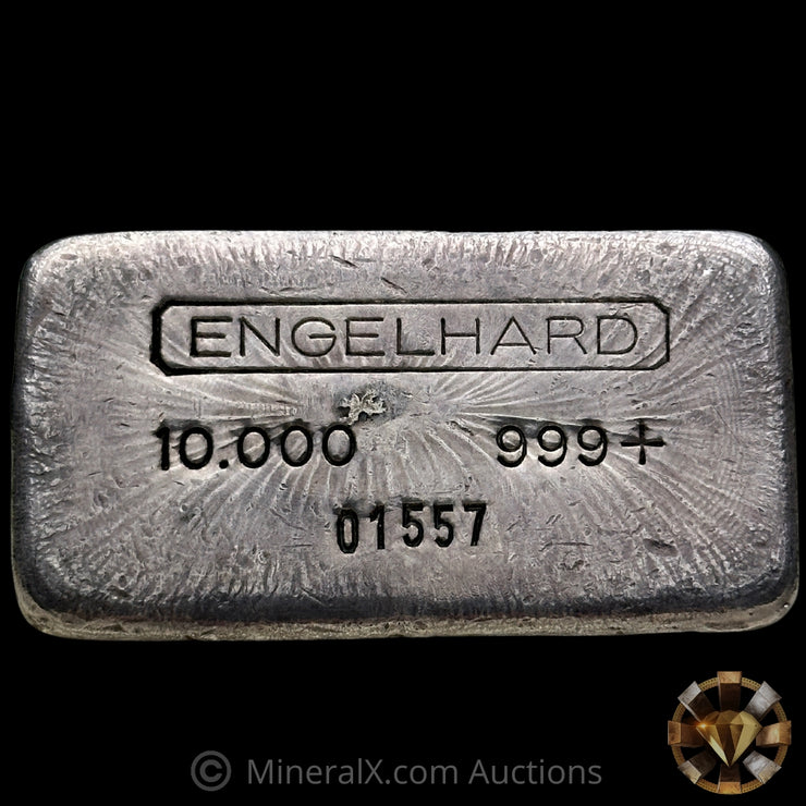 10oz Engelhard Top Hallmark 0-Leading 2nd Series Vintage Silver Bar