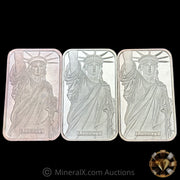 x3 1oz JM Johnson Matthey Liberty Trade MTB Bank Vintage Silver Bars