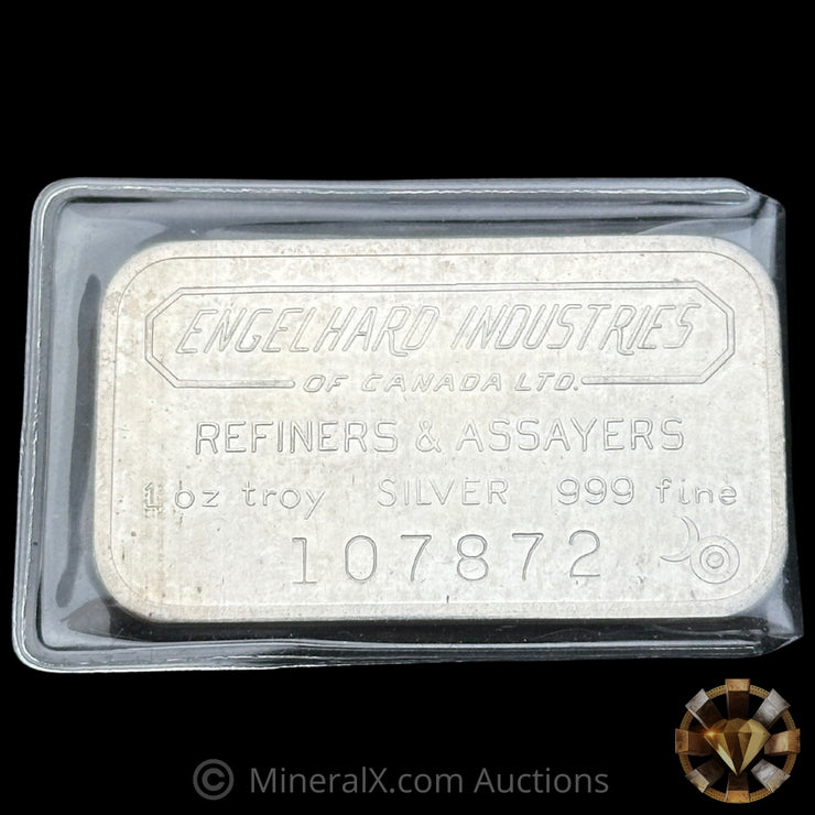 1oz Engelhard Industries Large Serial Bull Logo Privy Vintage Silver Bar