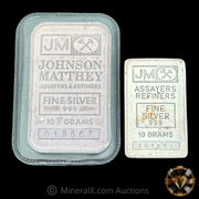 x2 10g JM Johnson Matthey Vintage Silver Fractional Bars