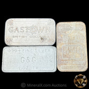 x3 1oz Misc Vintage Silver Bar Lot