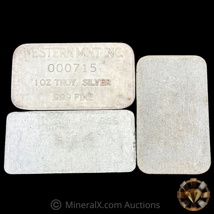 x3 1oz Misc Vintage Silver Bar Lot