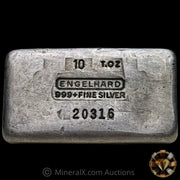 10oz Engelhard 5th Series Vintage Silver Bar With Unique Double Stamped Serial And Machined Reverse (See Description)