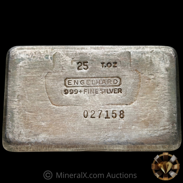 25oz Engelhard 3rd Series Small t.oz Vintage Silver Bar With Unique Off-Center Serial