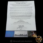 1064.6oz 1940 Authentic WW2 SS Gairsoppa Shipwreck Treasure Vintage Silver Ingot Bar With Handsigned COA From CEO Of Odyssey Exploration