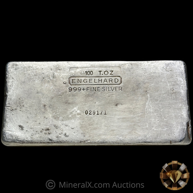 100oz Engelhard 2nd Series "T.OZ" Vintage Silver Bar