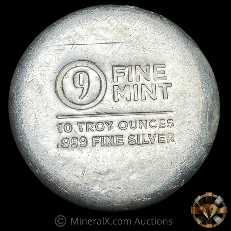 10oz 9 Fine Mint Silver Puck Bar