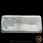 Kilo Engelhard London Vintage Silver Bar With Mocatta & Goldsmid Counterstamp