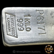 Kilo Engelhard London Vintage Silver Bar With Mocatta & Goldsmid Counterstamp