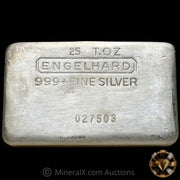 25oz Engelhard 4th Series Vintage Silver Bar With Unique Reverse Convex Stampings