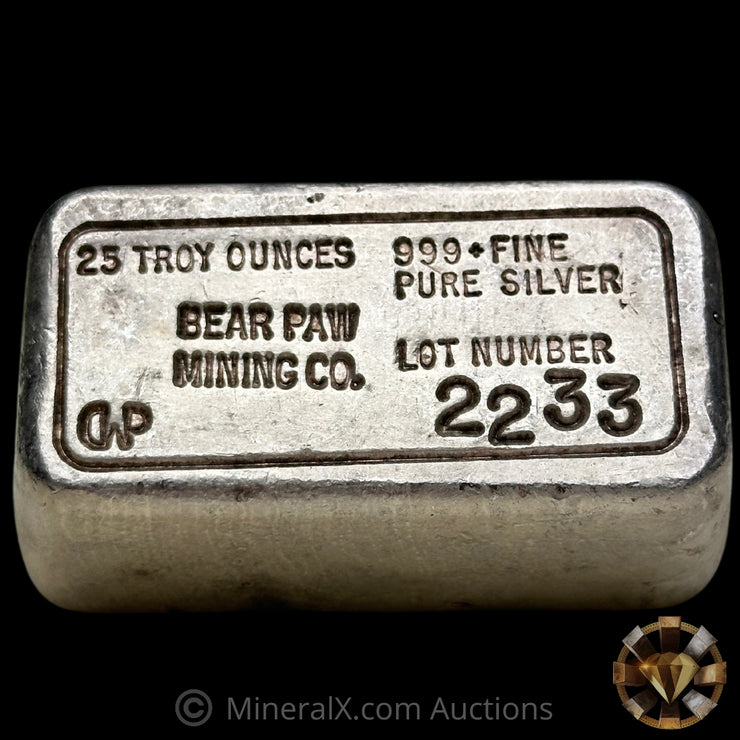 26.23oz Bear Paw Mining Co Vintage Silver Bar