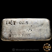 14.7oz No Hallmark R E Van Valey Vintage Silver Bar