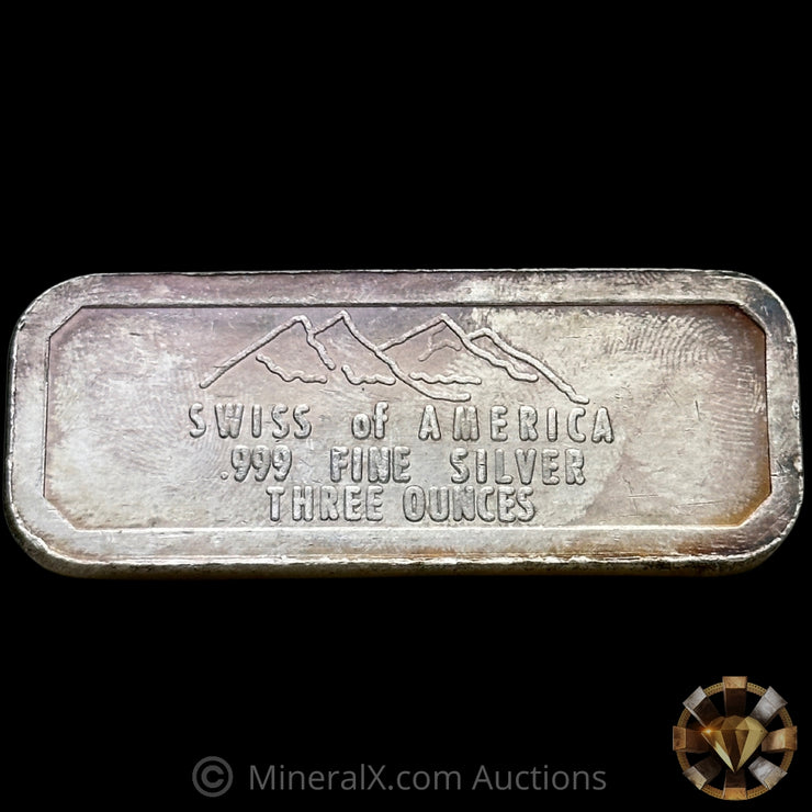 3oz Swiss Of America Draper Mint Vintage Silver Bar