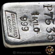 Kilo Engelhard London Vintage Silver Bar With Mocatta & Goldsmid Counterstamp