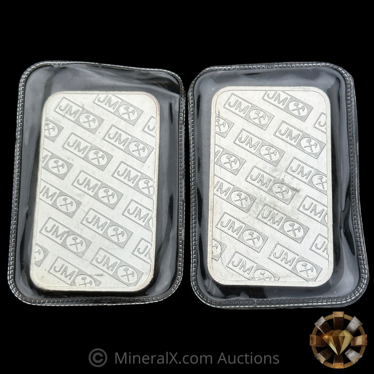 x2 1oz JM Johnson Matthey Vintage Silver Bars