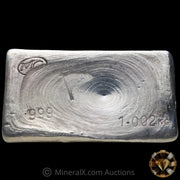 1.002Kg (Kilo) MG Matthey Garrett (Early Variety) Australia Vintage Silver Bar With Large W & H Walker And Hall Flag Counterstamp