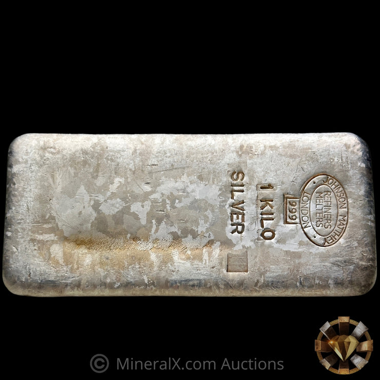 Kilo Johnson Matthey JM London Rare Small Logo Vintage Silver Bar With Unique Leidenfrost Cooling Finish