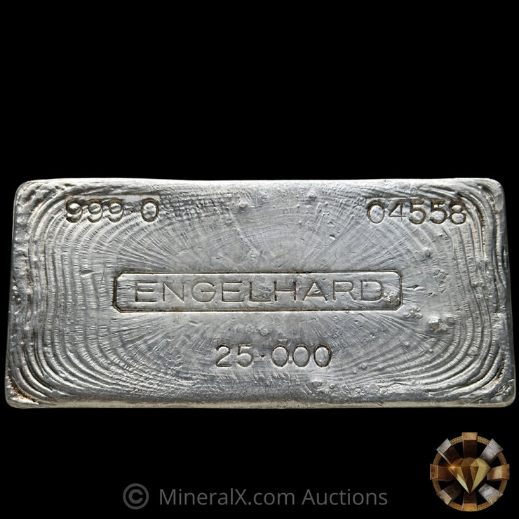 25oz Engelhard 6th Series Exceedingly Rare 0-Leading Early "999.0" Fineness Variety Vintage Silver Bar