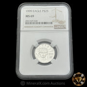 1/4oz 1999 $25 American Platinum Eagle Coin NGC MS69