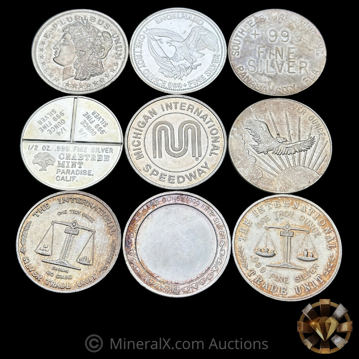 x9 1oz Misc Vintage Silver Coins