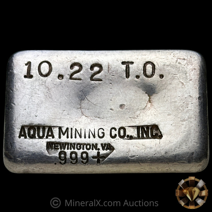 10.22oz Aqua Mining Co Inc Newington VA (Made By Capital Metals) Vintage Silver Bar