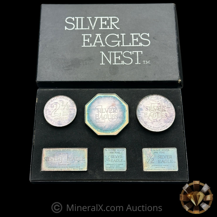 1969 W H Foster Complete Silver Eagles Nest Set "Hercaimy Enterprises Variety" With Original Box (19.25oz Total)