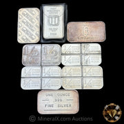 x8 1oz Misc Vintage Silver Bar Lot